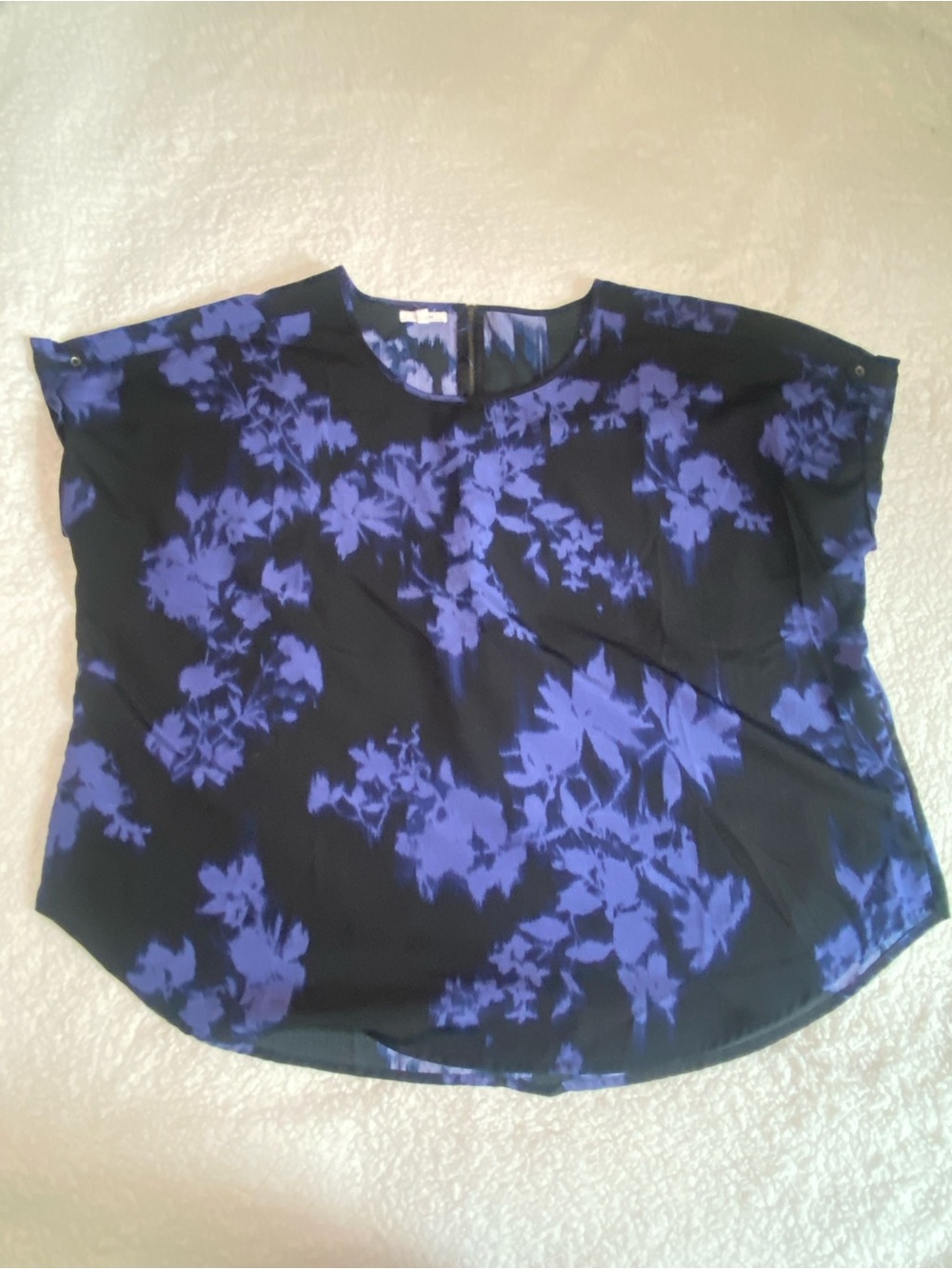 Maurices Black Blouse with blueFloral Print